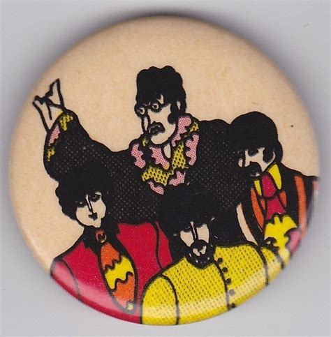 Vintage Beatles Yellow Submarine Peace Sign Pin Back Button Parlophone