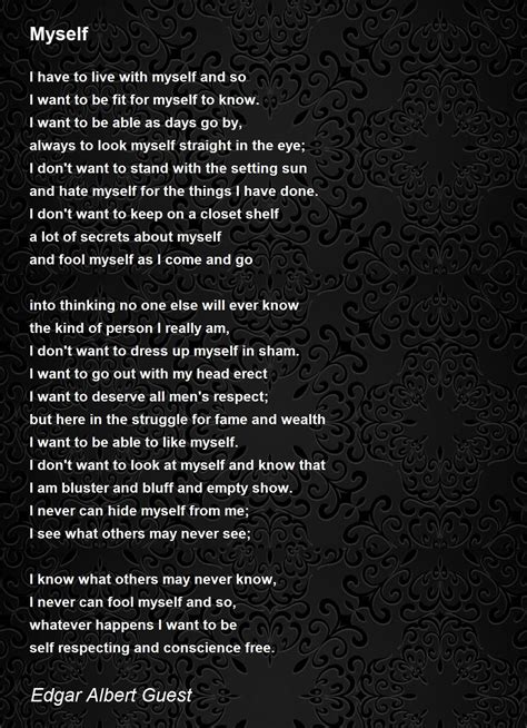 Myself Poem by Edgar Albert Guest - Poem Hunter