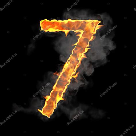 Burning And Flame Font 7 Numeral — Stock Photo © Arsgera 5154839