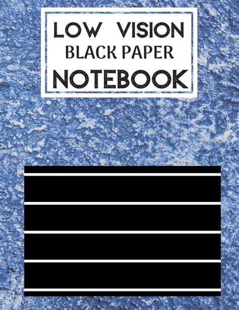 Low Vision Black Paper Notebook Bold Line Writing Paper For Low