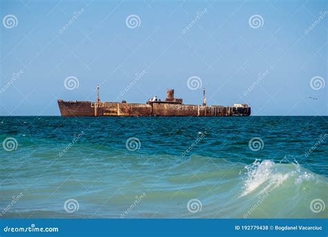 A Shipwreck An Old Wreck Abandoned At Sea The Wreck Of The Ship Stock