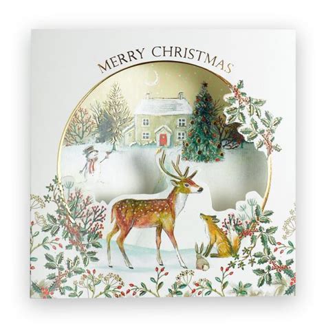 Christmas Woodland Cottage Christmas Cards 10pk British Heart Foundation