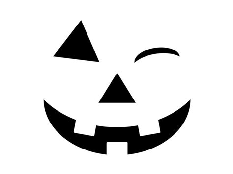 Halloween Clip Art With Easy Black And White Smiling Carved Etsy