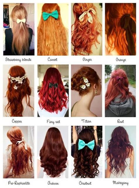 Red Hair Color Names Vocabulary Pinterest Natural Red Hair