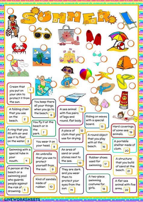Summer Activities English Activities For Kids Summer Summertime