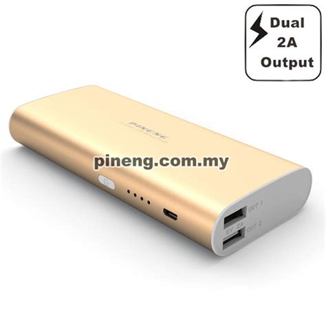 Portable mobile powers mainly compatible with: PINENG PN-998 10000mAh Power Bank - Gold