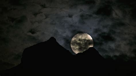 Fondos De Pantalla Luna Montañas Alpes Noche Nubes Nublado