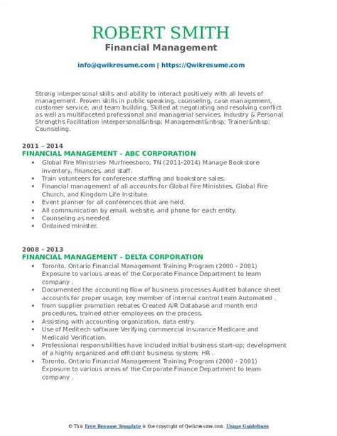 Emergency manager position is to serve as an emergency management specialist and is placed in the security, insider threat and mission assurance office skills : Financial Management Resume Samples | QwikResume