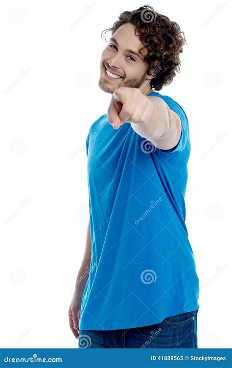 Handsome Young Man Pointing Towards Camera Stock Image Image Of