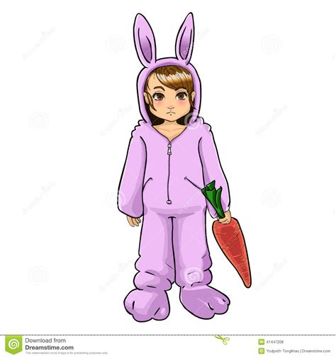 Little Bunny Girl Stock Vector Image Of Handnnthis