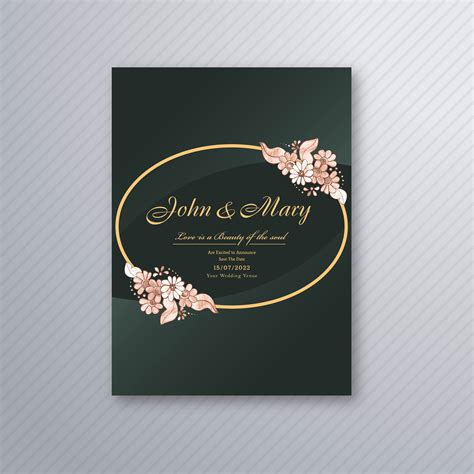 Download wedding card stock vectors. Wedding invitation card template with decorative floral backgrou 249227 - Download Free Vectors ...