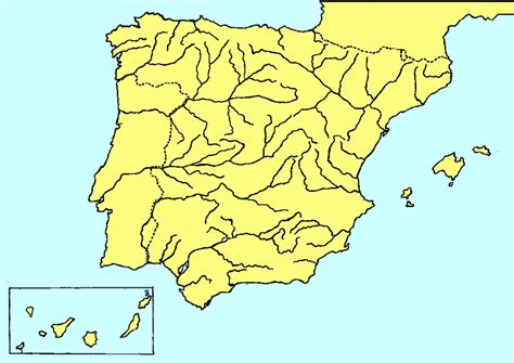 Mapa Mudo Rios De España Para Imprimir