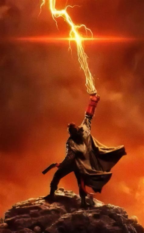 Hellboy David Harbour Lightning 2019 Movie 950x1534 Wallpaper