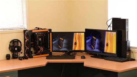 My Orange And Black Setup Computer Setup Video Game Room Design Setup