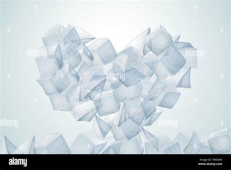 Big Icy Heart The Texture Of The Ice Vector Illustration Valentines