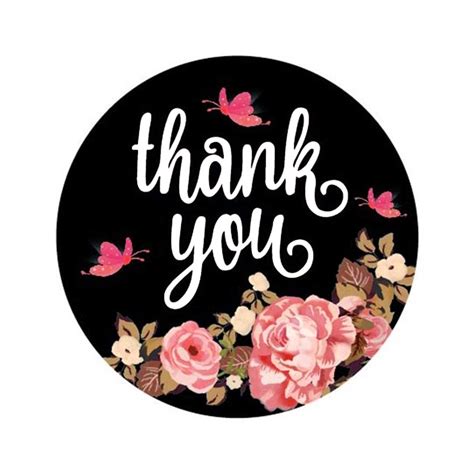 Haus And Garten Stickers Thank You Flower 72 Flower Thank You Stickers