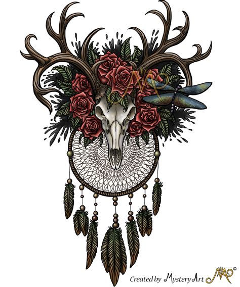 Dreamcatcher skull with colors by Sunima on DeviantArt