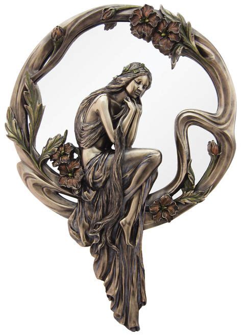 Details About New Art Nouveau Lady Bronze 3d Wall Mirror Plaque 28