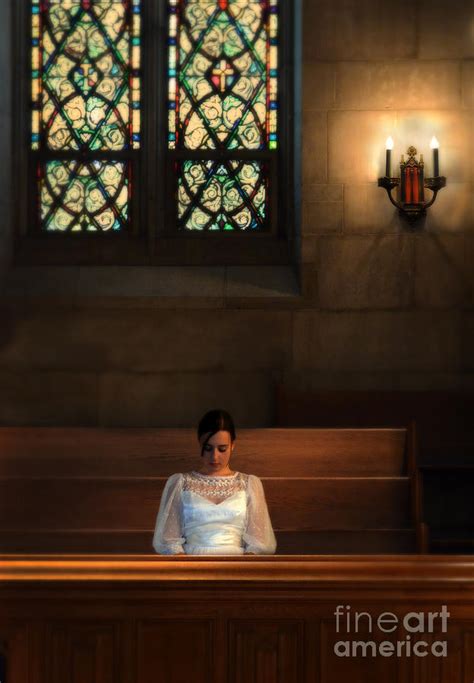 Beautiful Young Woman In Church Pew Photograph By Jill Battaglia Fine