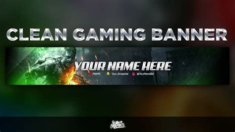 Free Gfx Free Photoshop Gaming Banner Template 2d Clean Youtube
