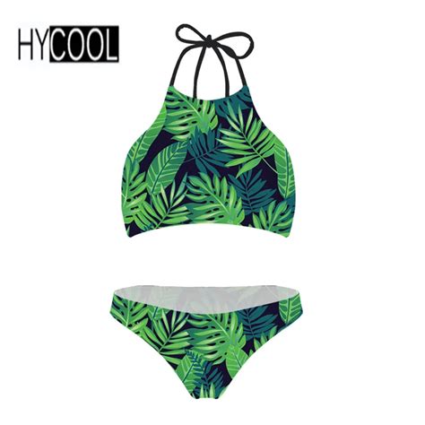 Hycool Girls Swimsuit Bikini Set Palm Leaf Pattern Swimwear Summer Sexiezpicz Web Porn