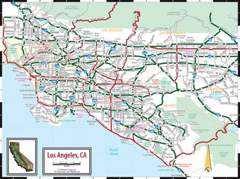 map of los angeles california travelsmaps