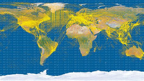 15000 Aviones En Una Imagen Un Mapa Satelital Muestra Las Rutas De
