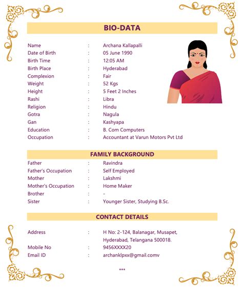 Biodata Format For Marriage Bd