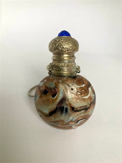 Antique Venetian Aventurine Glass Chatelaine Perfume Bottle Circa 1880s Etsy