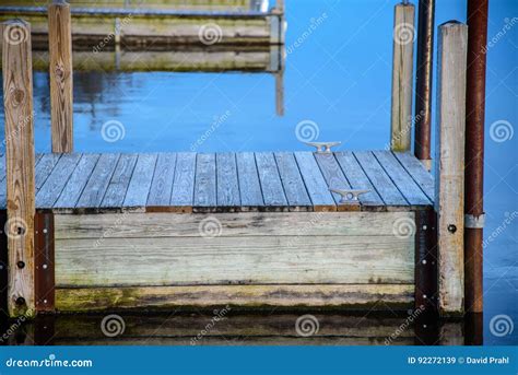 Side View Of Wooden Boat Dock On Lake Stock Image Image Of Side Lake