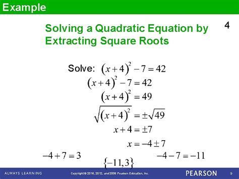 Chapter 10 Quadratic Equations Section 1 Solving Quadratic