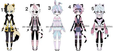 Pastel Goth Boy Adoptable Batch Open 15 By As Adoptables