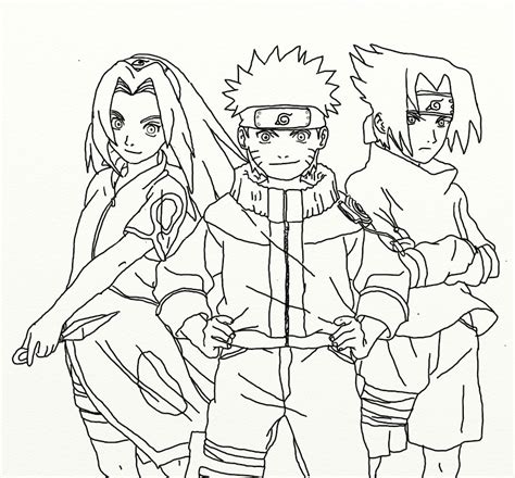 The rest of the world regards anime as japanese animation. team 7 lineart by Kidgohan101 on DeviantArt