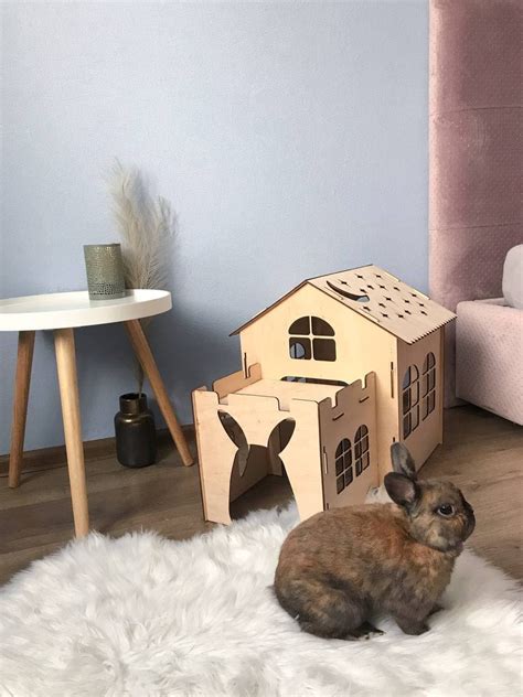 Wooden Rabbit House Bunny сastle Etsy