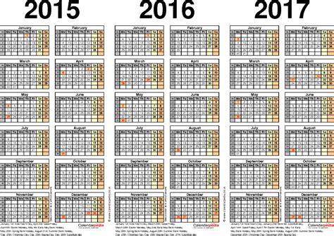 4 Best Images Of Printable 3 Year Calendar 2016 2017 2018 Calendar