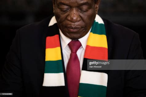President Elect Emmerson Mnangagwa Attends A Press Conference On News Photo Getty Images