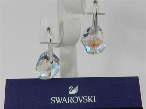 Swarovski Galet Light Azore Blue Crystal Earrings 0949740 Ebay