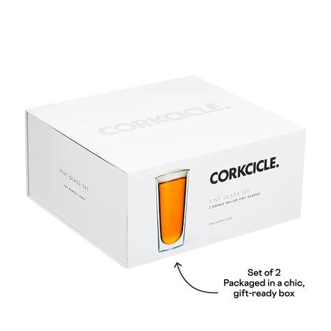 Insulated Beer Pint Glasses Set 2 Pack Corkcicle