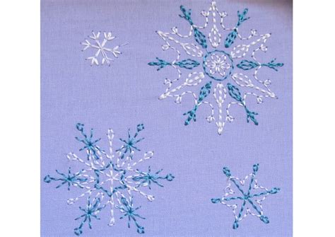 4 Snowflakes Machine Embroidery Design Files Separately For Hoop