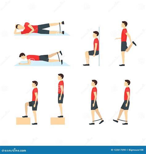 Jumper S Knee Rehabilitation Exercises Infographic Vector Illustration