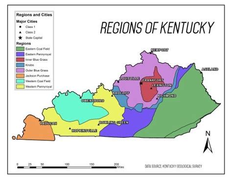 Culturalgeographic Regions Of Kentucky Maps On The Web Kentucky