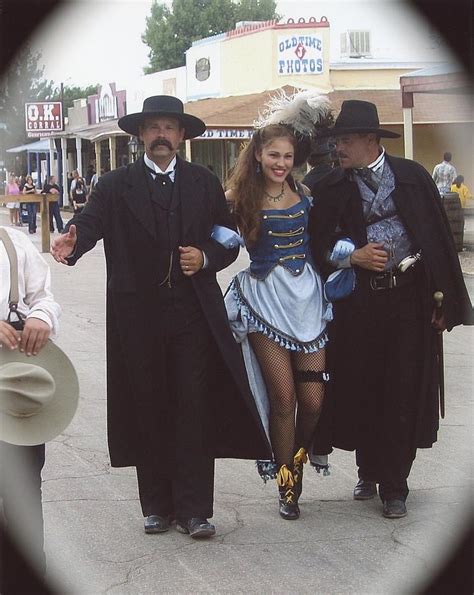 Wyatt Earp Doc Holiday Escort Show Girl Ok Corral In Background