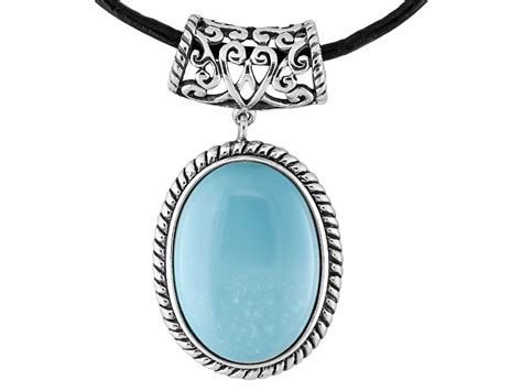 Southwest Style By Jtv Tm Oval Cabochon Turquoise Sterling Silver