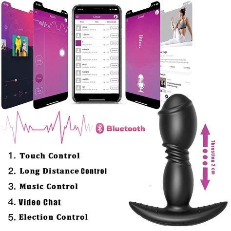 Bluetooth Thrusting Dildo Vibrator Big Butt Plug Anal Vibrator App Control Male Prostate