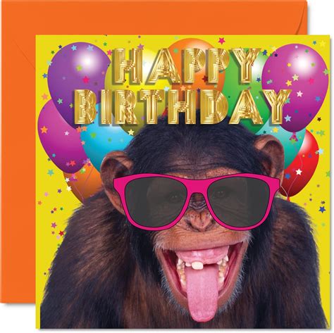 Monkey Birthday Cards For Men Women Monkey Party Funny
