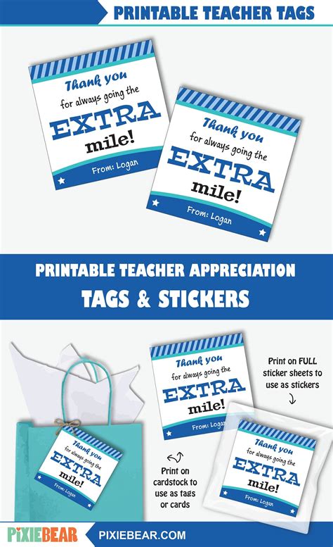 Printable Teacher Appreciation Gum Tag Extra Teacher Etsy