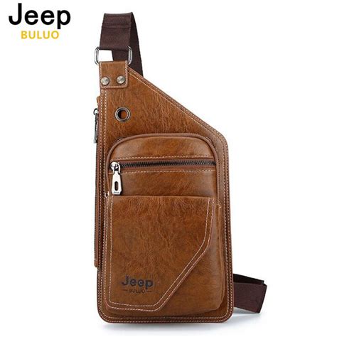 מוצר Men Leather Bags Jeep Brand Crossbody Chest Bag For Young Man