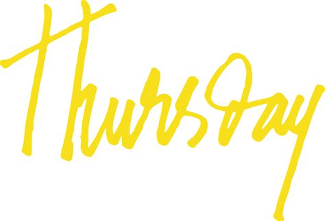 Thursday Cute Day Text Lettering For Weekly Planners 11028844 Png