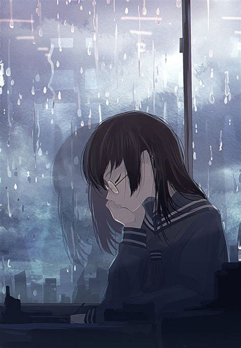 1422x2047 Anime Sad Girl Paisery Wallpaper De Chica Anime Triste Sola