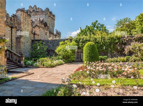 Rose Garden At The Norman Castle Haddon Hall Near Bakewell Derbyshire